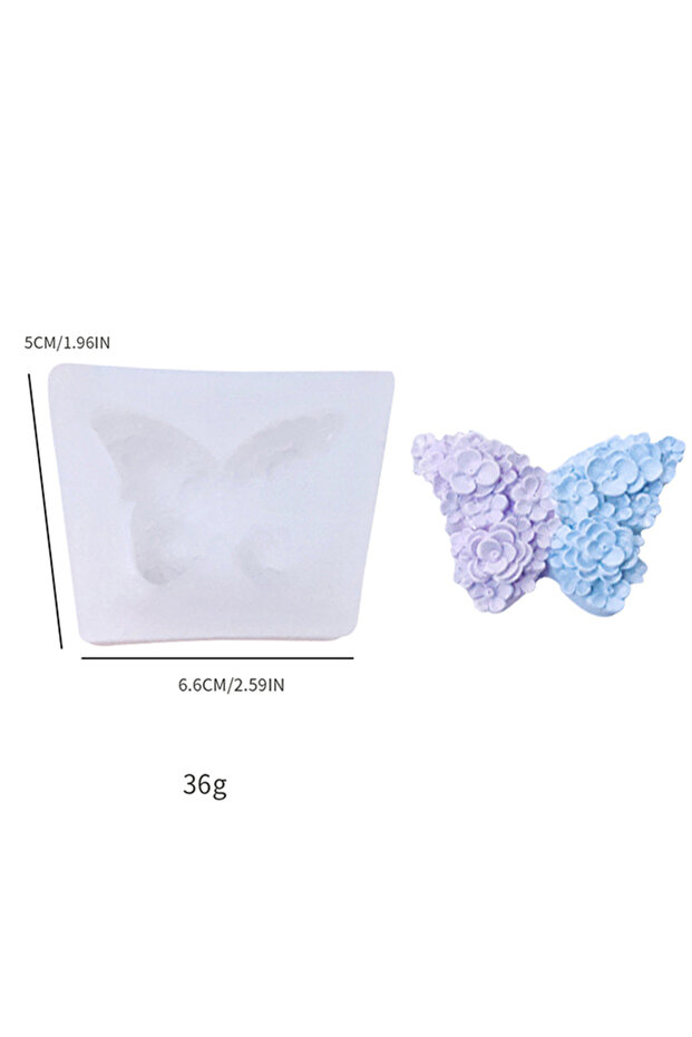 ZY-G-618 Rose Butterfly Mold Silicone Shaped Aromatherapy Gypsum Dropping Glue Decorative Ornament D