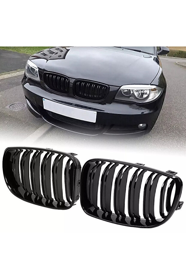 زوج واحد من شبكة الكلى الأمامية للسيارة BMW E81 E87 E82 E88 128i 130i 135i 2008-2013 لامعة B