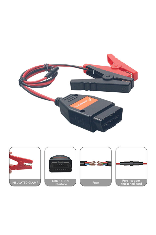 AER BT-30 Battery Clips OBD2 Connectors Emergency Power Off Protector ECU Memory Cable BT 30 Car ...