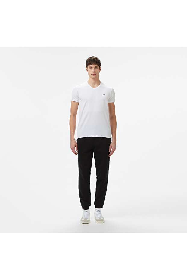 Erkek Slim Fit V Yaka Beyaz T-Shirt - 6