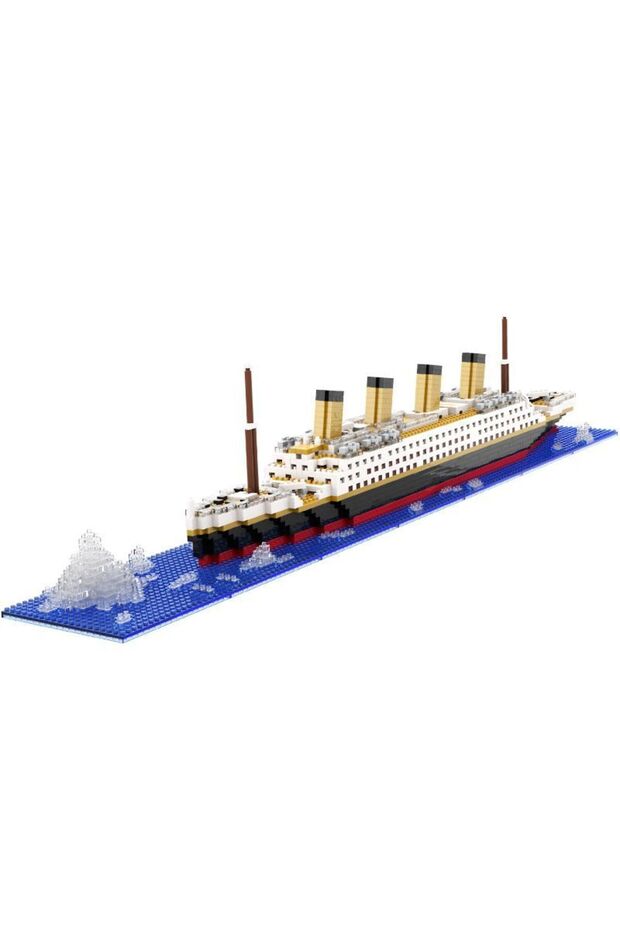 Micro Diamond Small Particle Titanic Building Block Iceberg Scene Desktop Model Boy and Girl Puzz... - 8