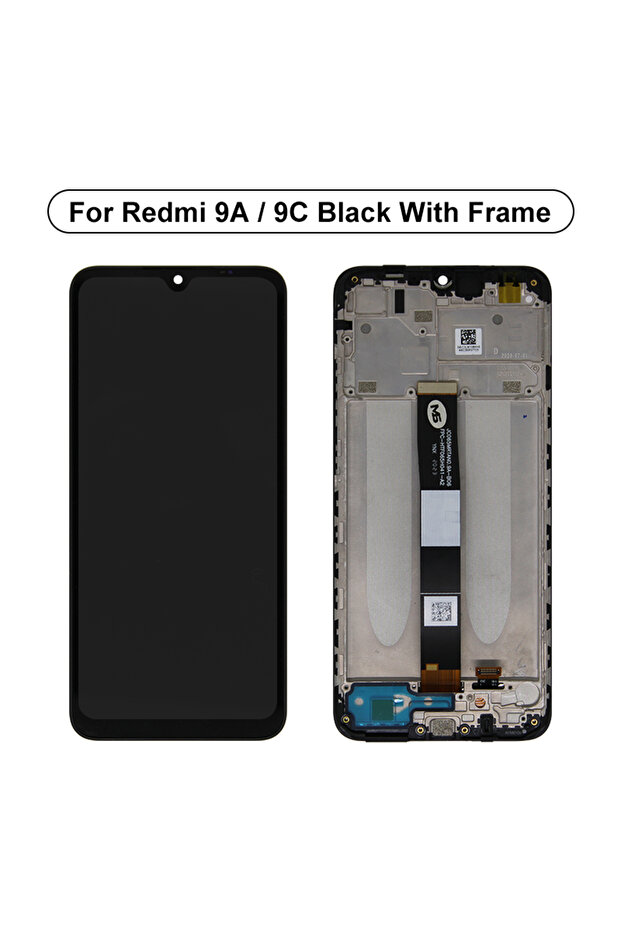 شاشة LCD سوداء بإطار مقاس 6.53 بوصة لهاتف Redmi 9A، شاشة لمس رقمية لهاتف Redmi 9C بديلة