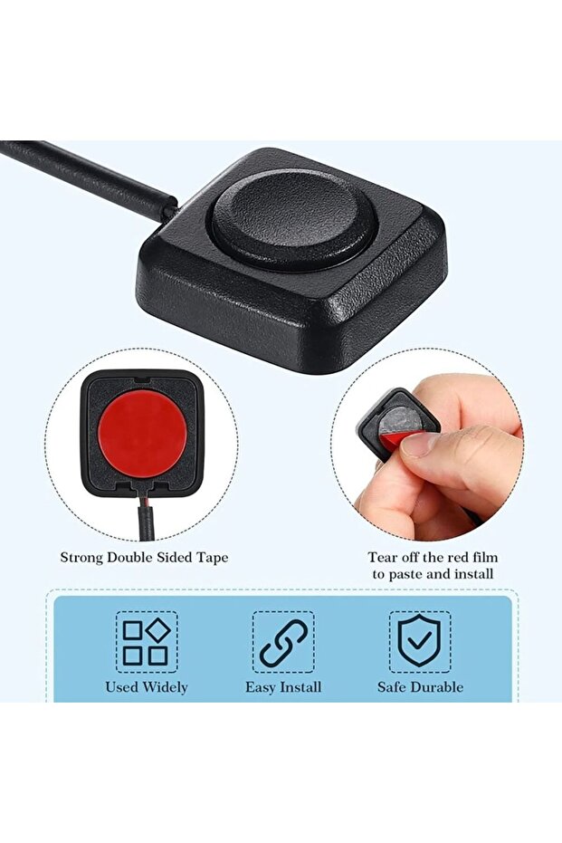 مفتاح تشغيل وإيقاف مؤقت من البلاستيك الأسود 12 فولت 24 فولت مفتاح زر صغير مثبت على السطح - 1