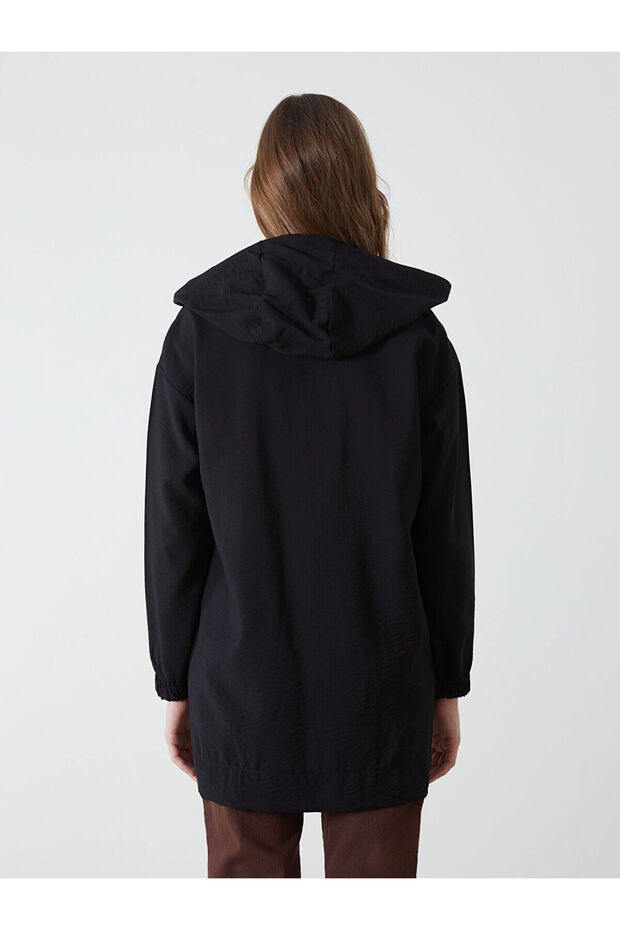 LCW Modest Kapüşonlu Düz Oversize Kadın Tunik - 5
