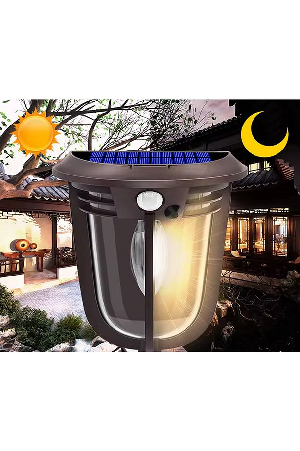 Güneş Enerjili Hareket Sensörlü, Cob Led Duvar Aplik / Gt-sl18 - 8