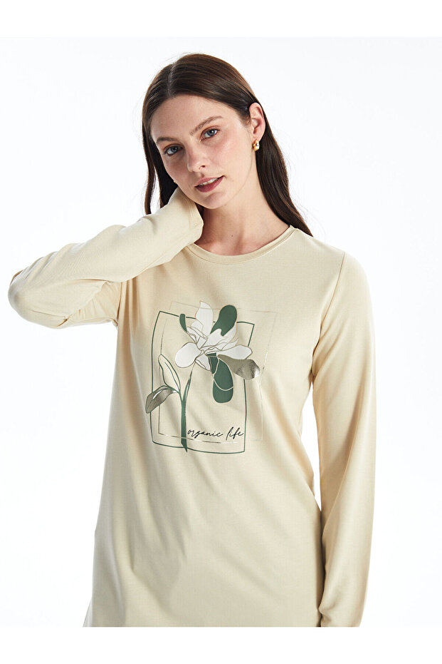 Crew Neck Printed Women's Tunic - 2