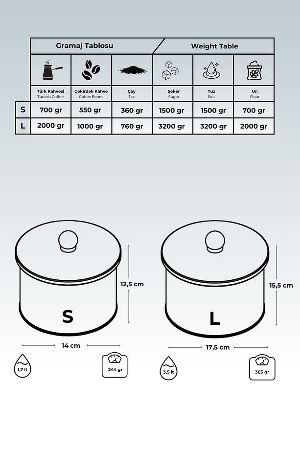 Azulejos Desenli Metal Saklama Kabı Seti - 2'li Set (1,7 LT - 3,5 LT) - 4