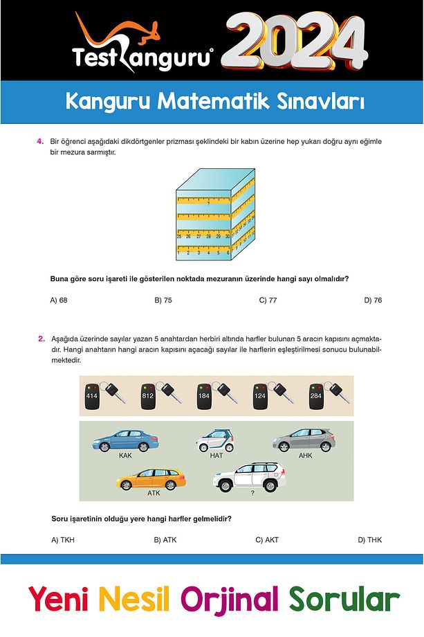 7. Sınıf Zihin Çalıştıran Eğlenceli Kanguru Matematik Soruları - 4