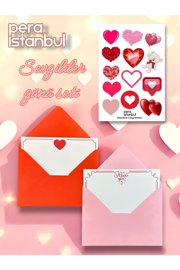 Set of 2 Colorful 13X18 Envelopes and Gift Note Card Sticker Valentine's Day Anniversary Note Card