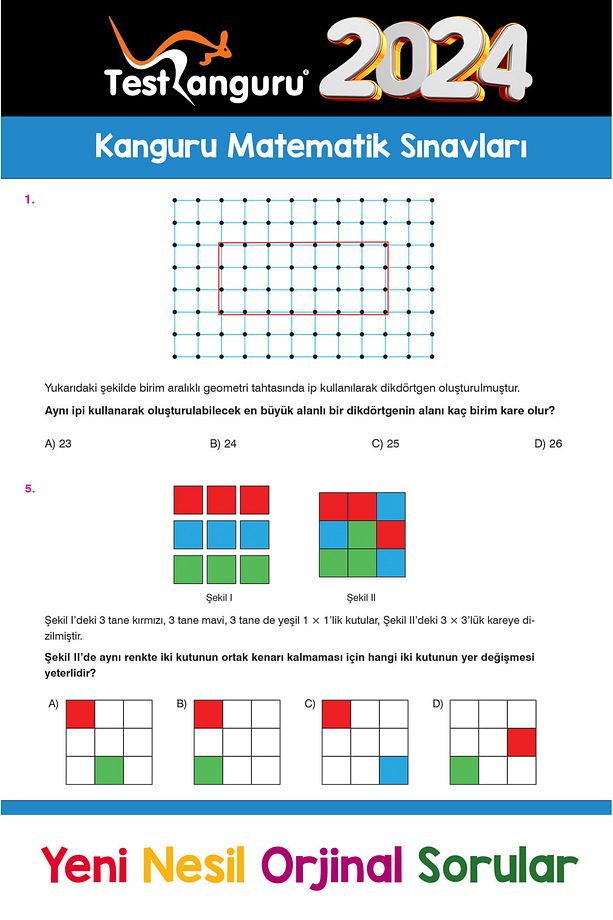 7. Sınıf Zihin Çalıştıran Eğlenceli Kanguru Matematik Soruları - 2