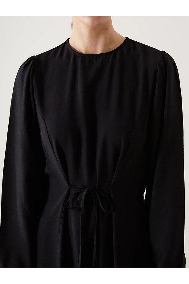 LCW Modest Siyah Bisiklet Yaka Kadın Elbise - 3
