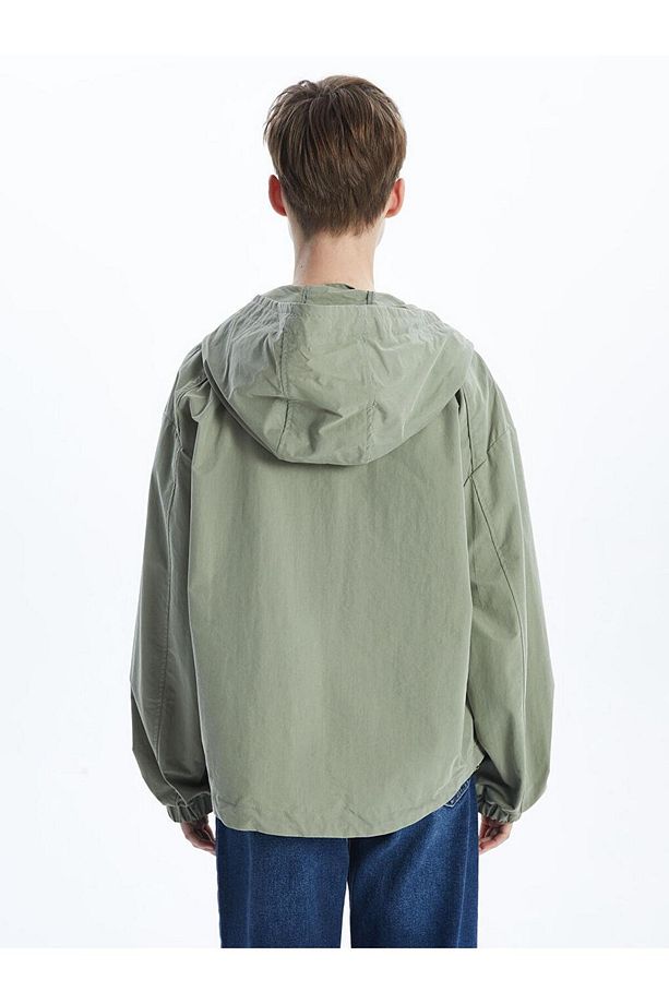XSIDE Kapüşonlu Düz Oversize Kadın Trençkot - 5