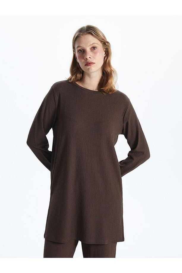 LCWAIKIKI Basic Bisiklet Yaka Dokulu Kadın Tunik - 1