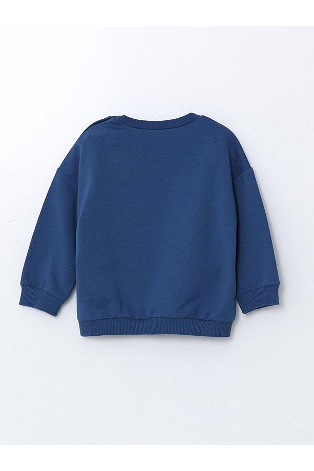 LCW baby Bisiklet Yaka Baskılı Erkek Bebek Sweatshirt ve Eşofman Alt 2'li - 5