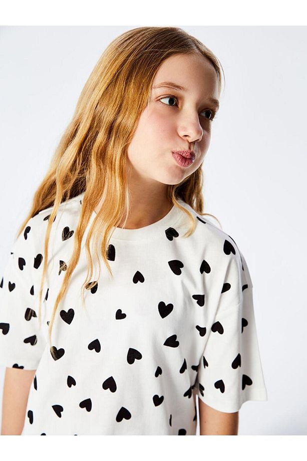 LCW Kids Bisiklet Yaka Kız Çocuk Şortlu Pijama Takımı - 1