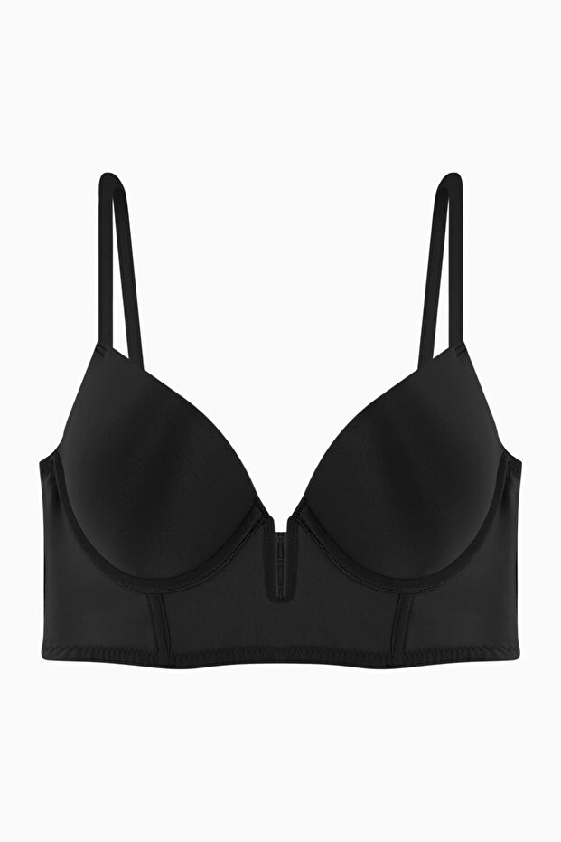 Lirio Bustier Low-Cut Bra - Padded - Fashion - 2573 - Black