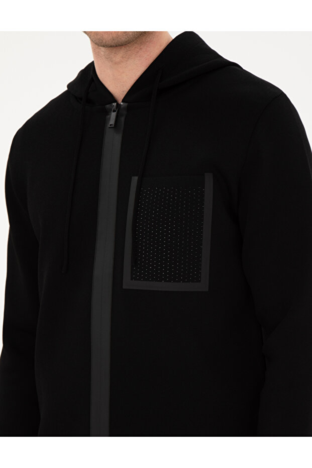 Siyah Regular Fit Yün Karışımlı Triko Hırka 50296463-VR046 - 7