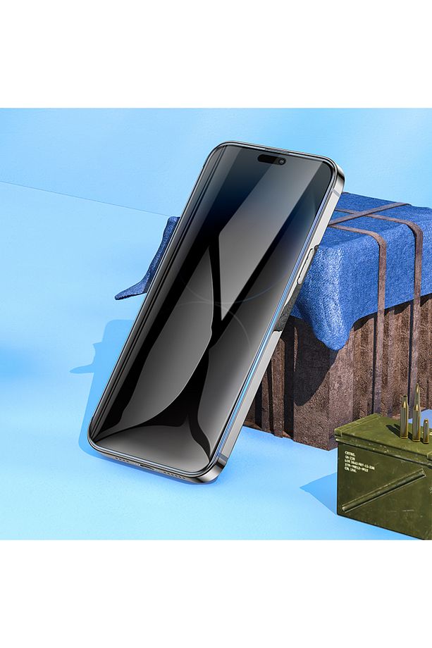 iPhone 14 Pro Max 9D Hayalet Cam Tam Kaplayan Kırılmaz Tam Gizlilik Ekran Koruyucu - 3