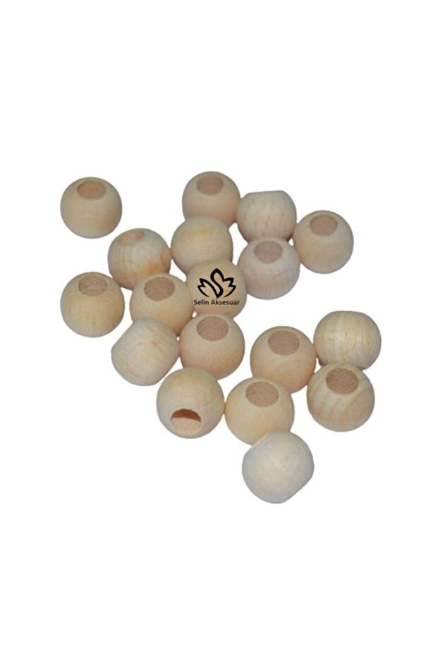 14 Mm Ham Işlenmemiş Ahşap Boncuk - 100 gram ( Ortalama 100 Adet ) - 2