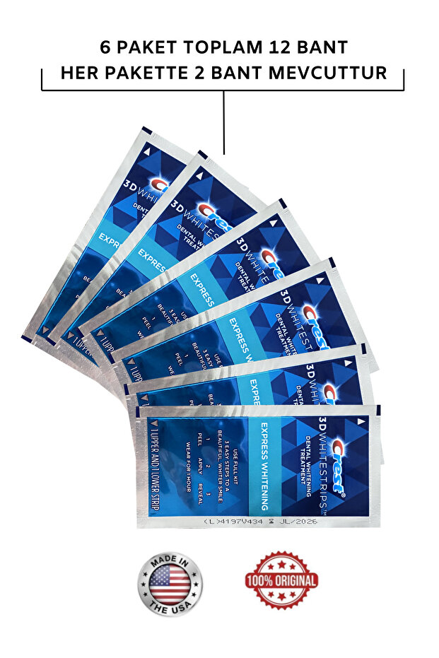 3d Whitestrips 1-Hour Express (6 Paket / 12 Bant) - 2