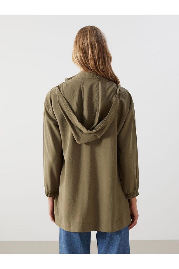 LCW Modest Kapüşonlu Düz Oversize Kadın Tunik - 4
