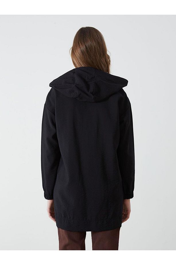LCW Modest Kapüşonlu Düz Oversize Kadın Tunik - 4