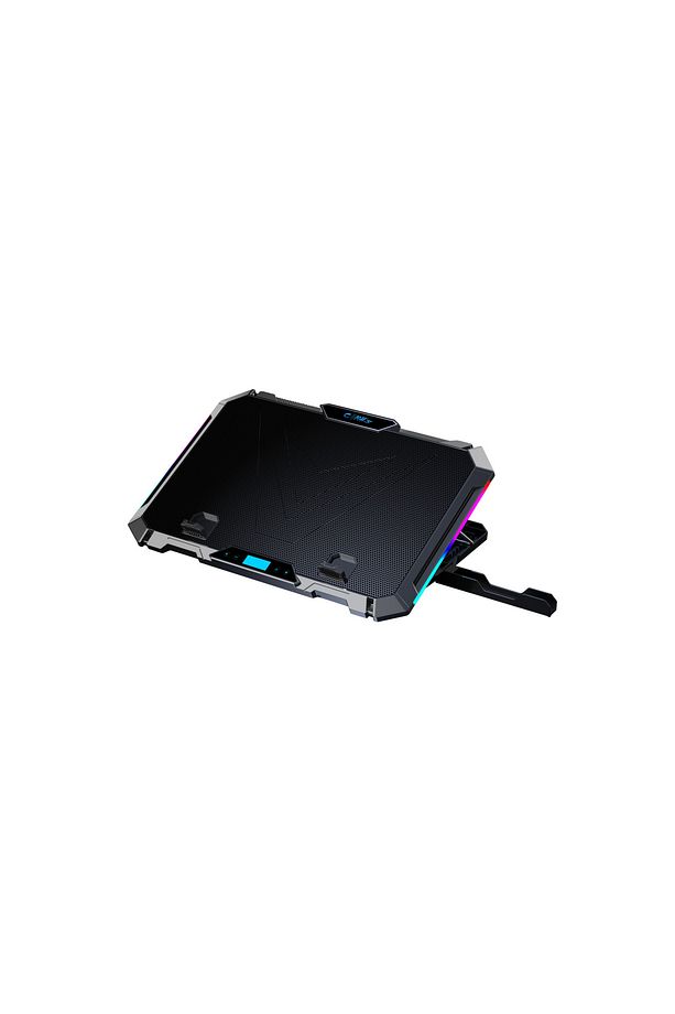 Vortex 8x Fan - 10 Mod RGB - LCD Ekran - Fan ve Yükseklik Kademeli 2x USB Notebook Soğutucu - 2