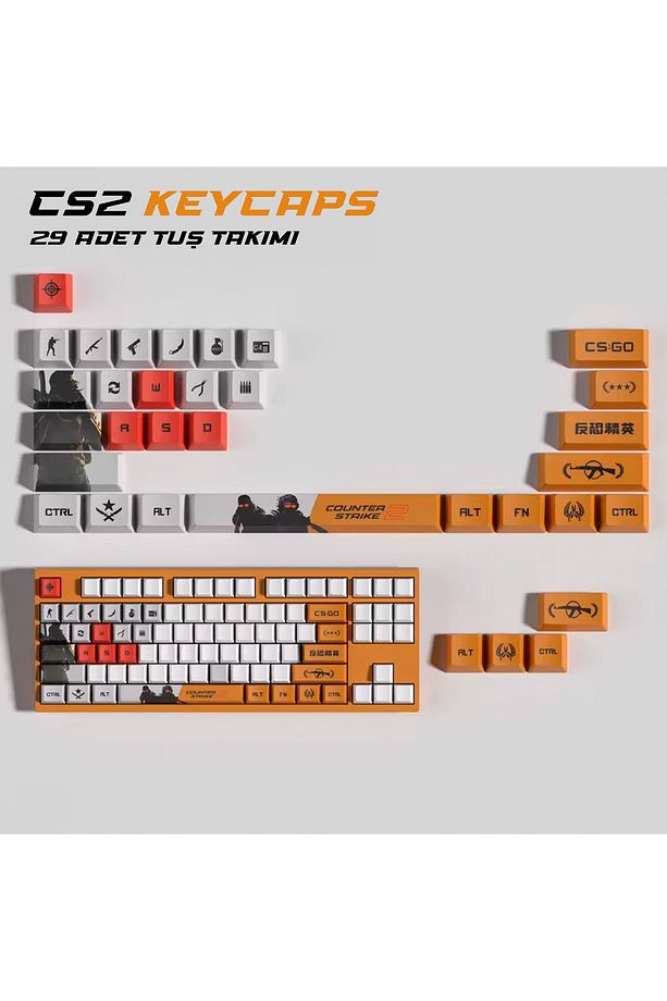Counter Strike 2 Keycaps - 29 Adet Klavye Tuş Seti (MEKANİK KLAVYELER ILE UYUMLUDUR) - 6