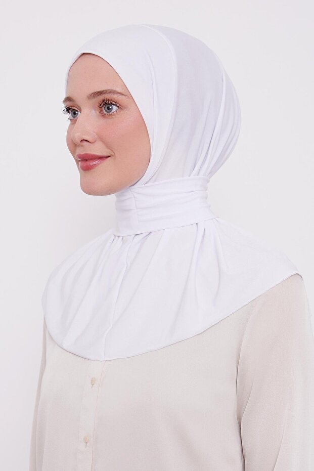 غطاء رأس شال رياضي عملي باللون الأبيض