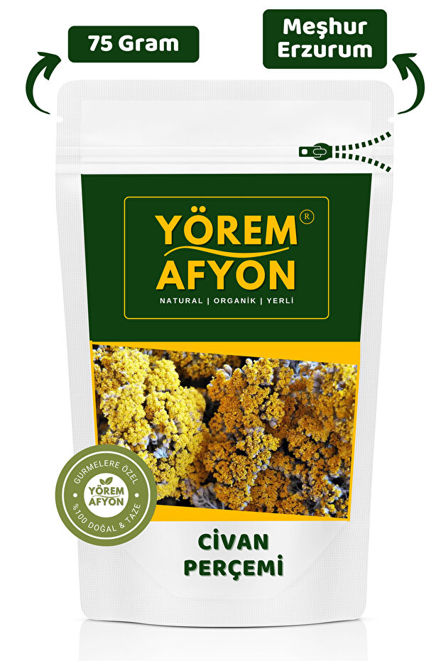 Famous Erzurum Mountains' Ancient Healing Native Harvest Yarrow Herb {Achillea Millefolium} | 75Gr