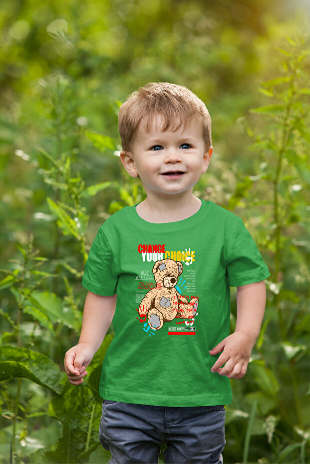 Bear Printed Children's Oversize T-Shirt