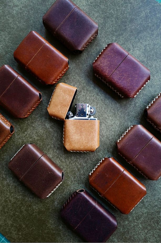 Benzinli Çakmak El Yapımı Hakiki Deri Kılıflı Çakmak Hediyelik Vintage Çakmak - 6