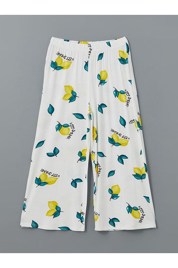V Yaka Baskılı Kadın Pijama Takımı - 7