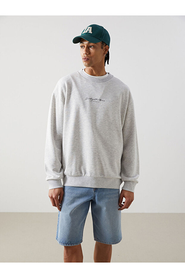 Esvab • Modern & Distinctive Zero Roba Collar Long Sleeve Printed Men's Sweatshirt