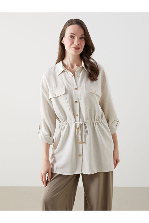 Lcw Grace Linen Blended Women's Shirt Jacket
