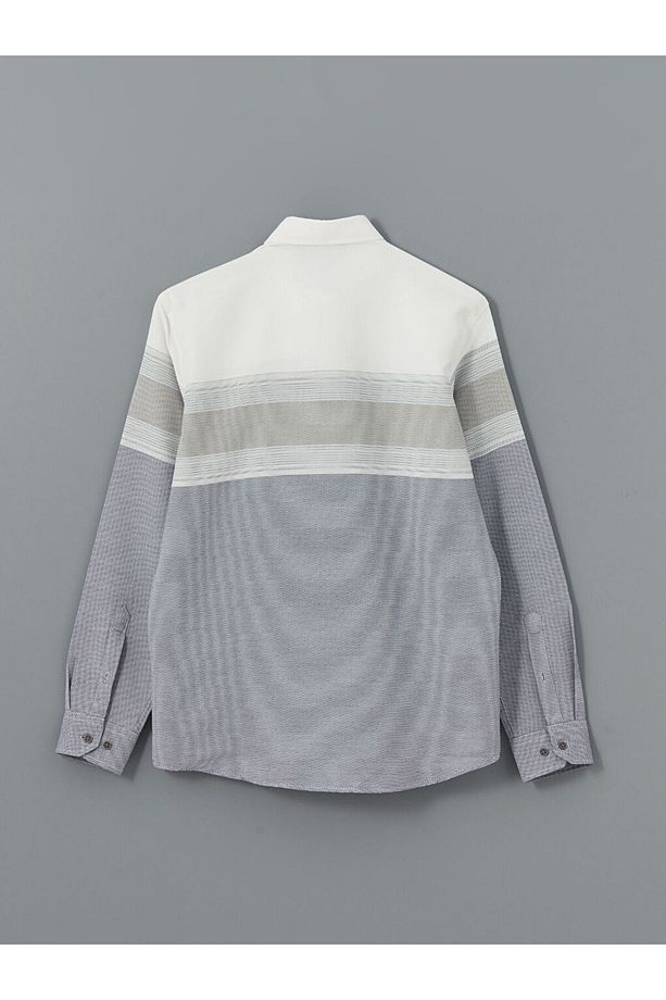 LCWAIKIKI Classic Regular Fit Uzun Kollu Çizgili Erkek Gömlek - 6