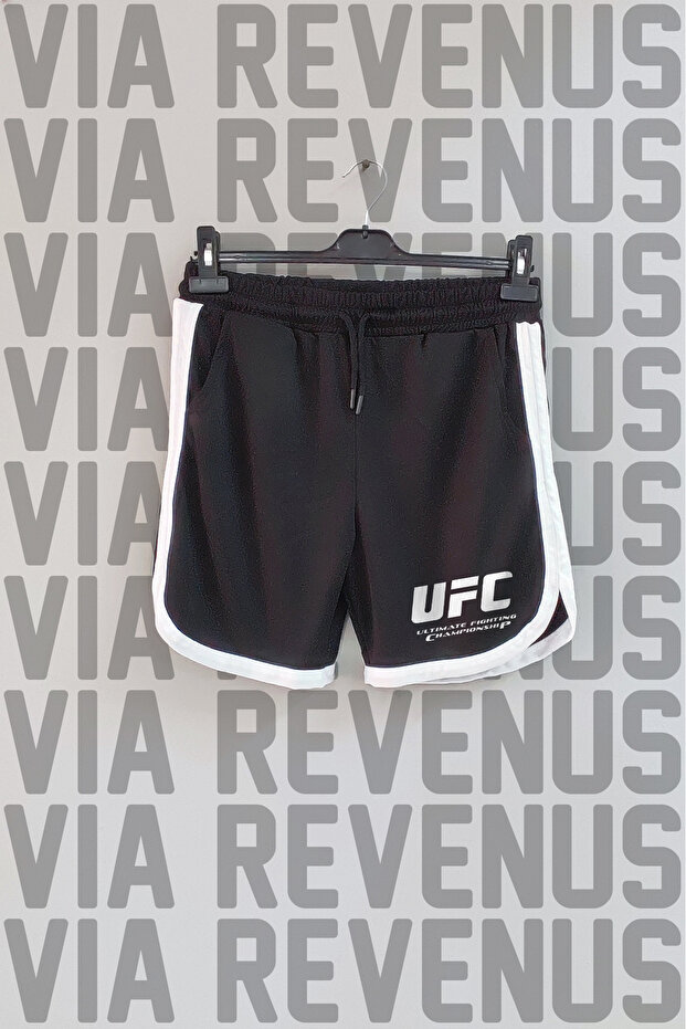 Ufc - Ultimate Fighting Championship Printed Custom Jersey Training Shorts with Piping Detail