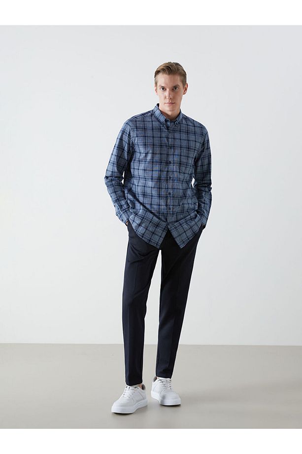 LCWAIKIKI Classic Regular Fit Uzun Kollu Ekose Poplin Erkek Gömlek - 2
