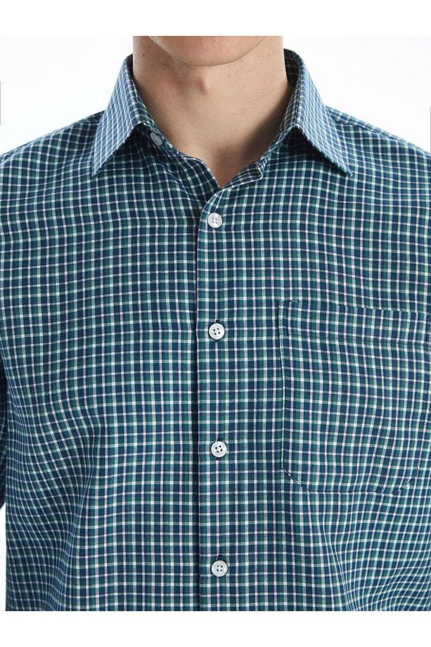 LCWAIKIKI Formal Regular Fit Uzun Kollu Ekose Gabardin Erkek Gömlek - 3