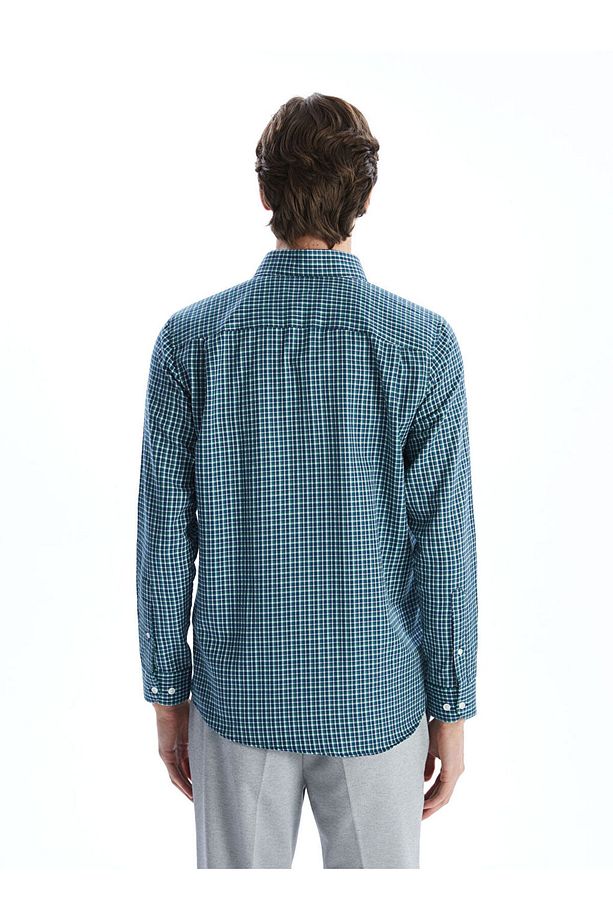 LCWAIKIKI Formal Regular Fit Uzun Kollu Ekose Gabardin Erkek Gömlek - 4