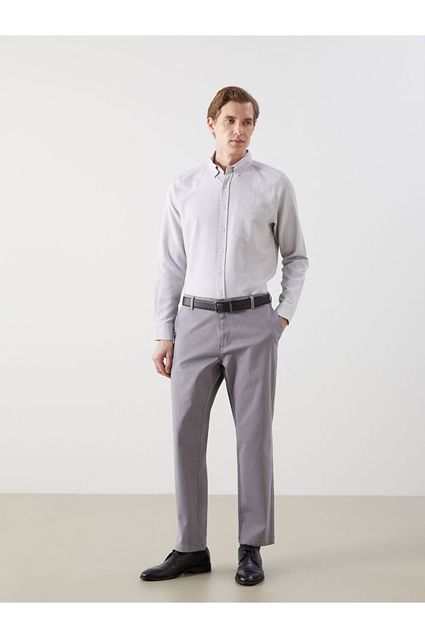 LCWAIKIKI Classic Regular Fit Uzun Kollu Armürlü Erkek Gömlek - 1