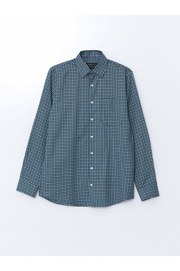 LCWAIKIKI Formal Regular Fit Uzun Kollu Ekose Gabardin Erkek Gömlek - 5