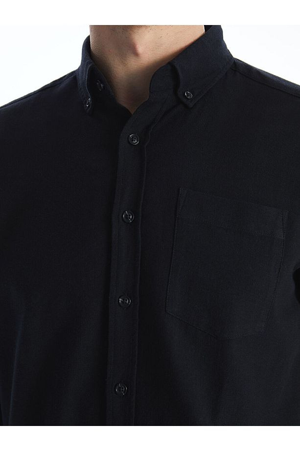 LCWAIKIKI Classic Regular Fit Uzun Kollu Keten Karışımlı Erkek Gömlek - 3
