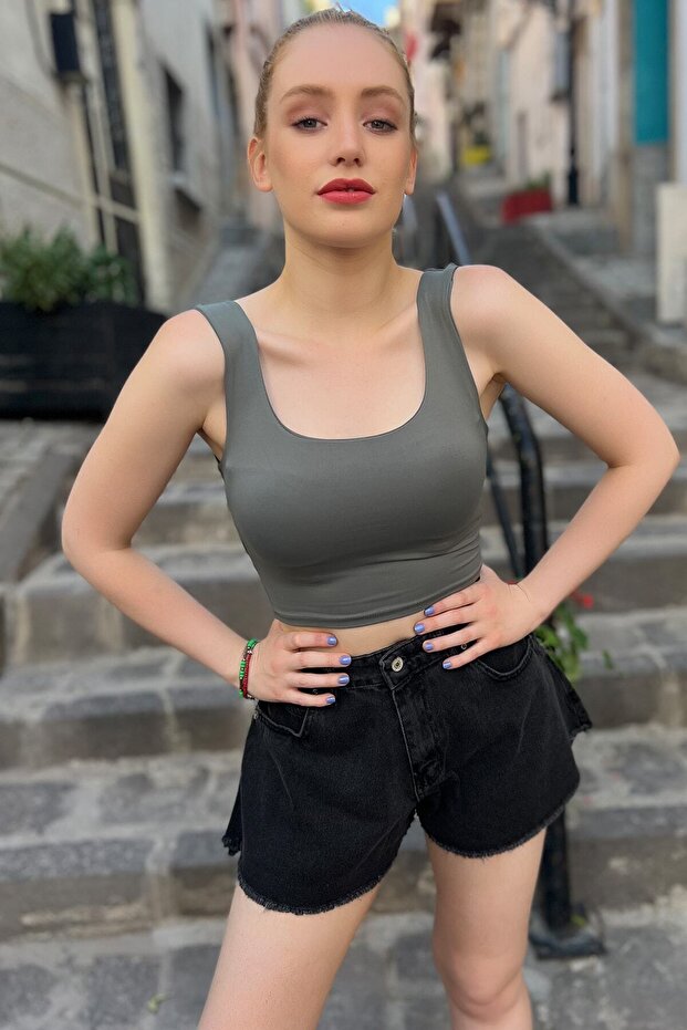 حزام قصير رمادي - 2