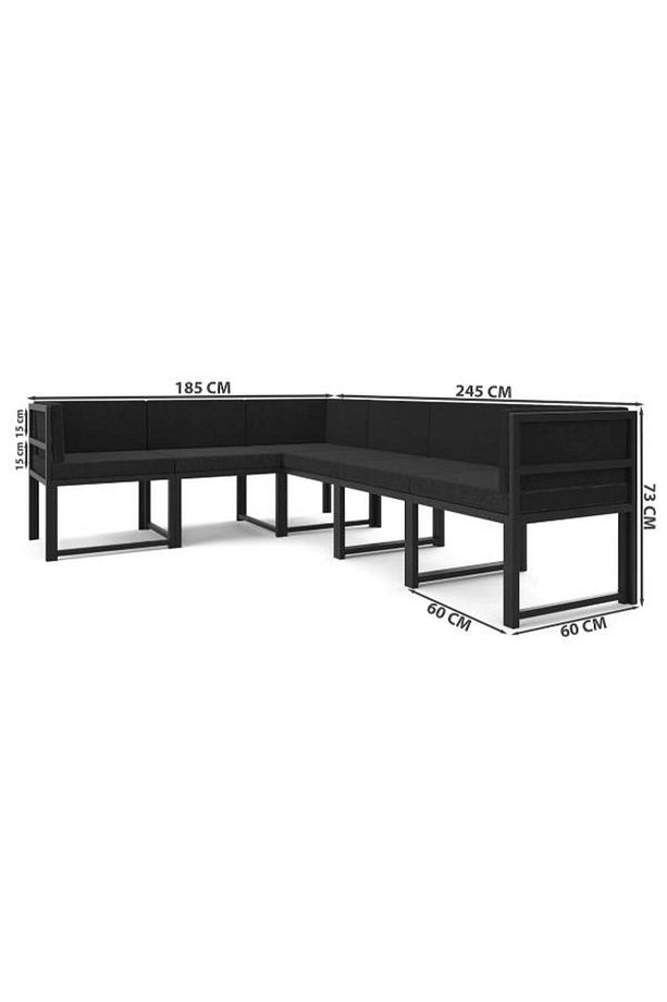 SEDEF 6 KİŞİLİK BAHÇE BALKON MUTFAK KÖŞE KOLTUK GRİ - 5