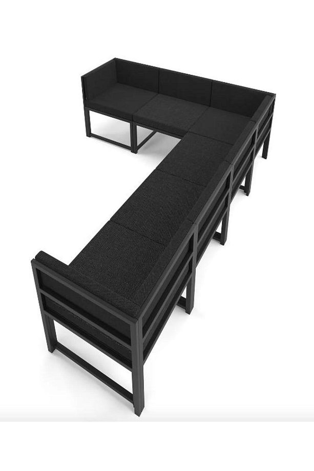 SEDEF 6 KİŞİLİK BAHÇE BALKON MUTFAK KÖŞE KOLTUK SİYAH - 2