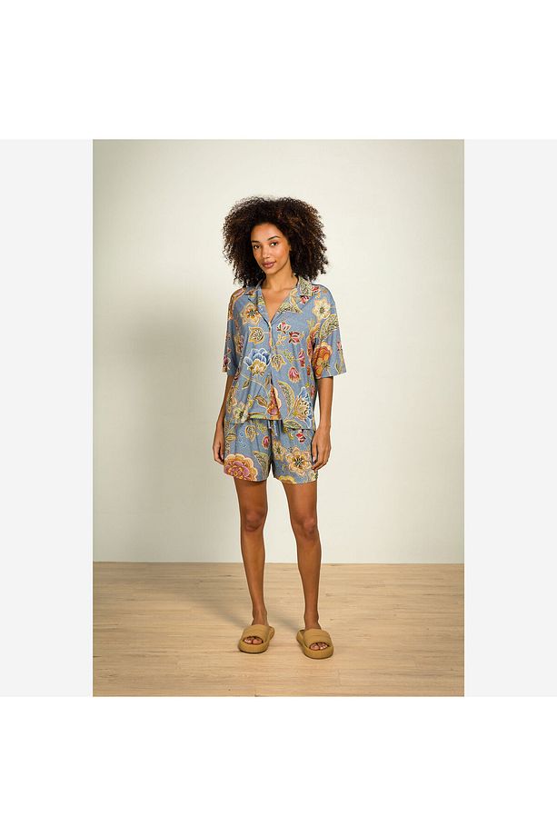 Flora Mavi Viscose Bluz - 2