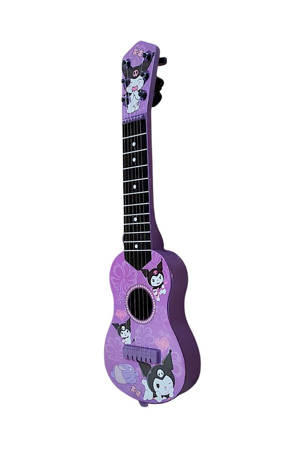 Oyuncak Mor Kuromi Modelli İspanyol Gitar 6 Telli Akort Edilebilir Çocuk Gitarı 48 Cm. - 3