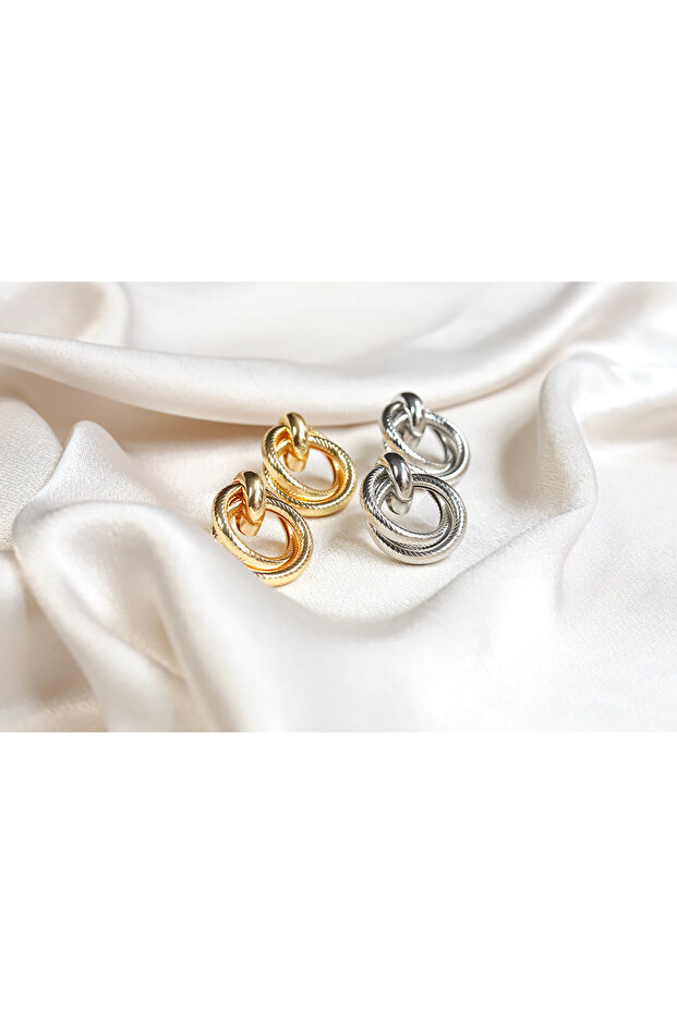 Interlocking Hoop Earrings - 4