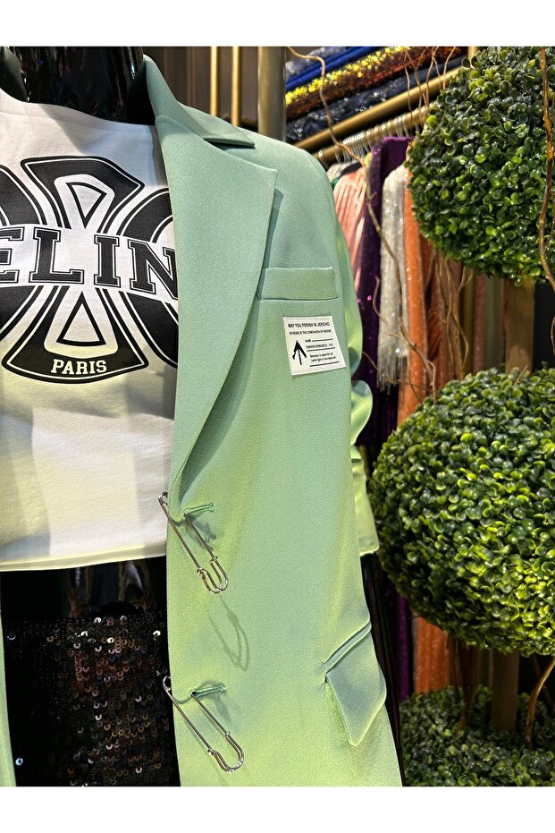 ÇENGEL DETAYLI BASIC CEKET - 3